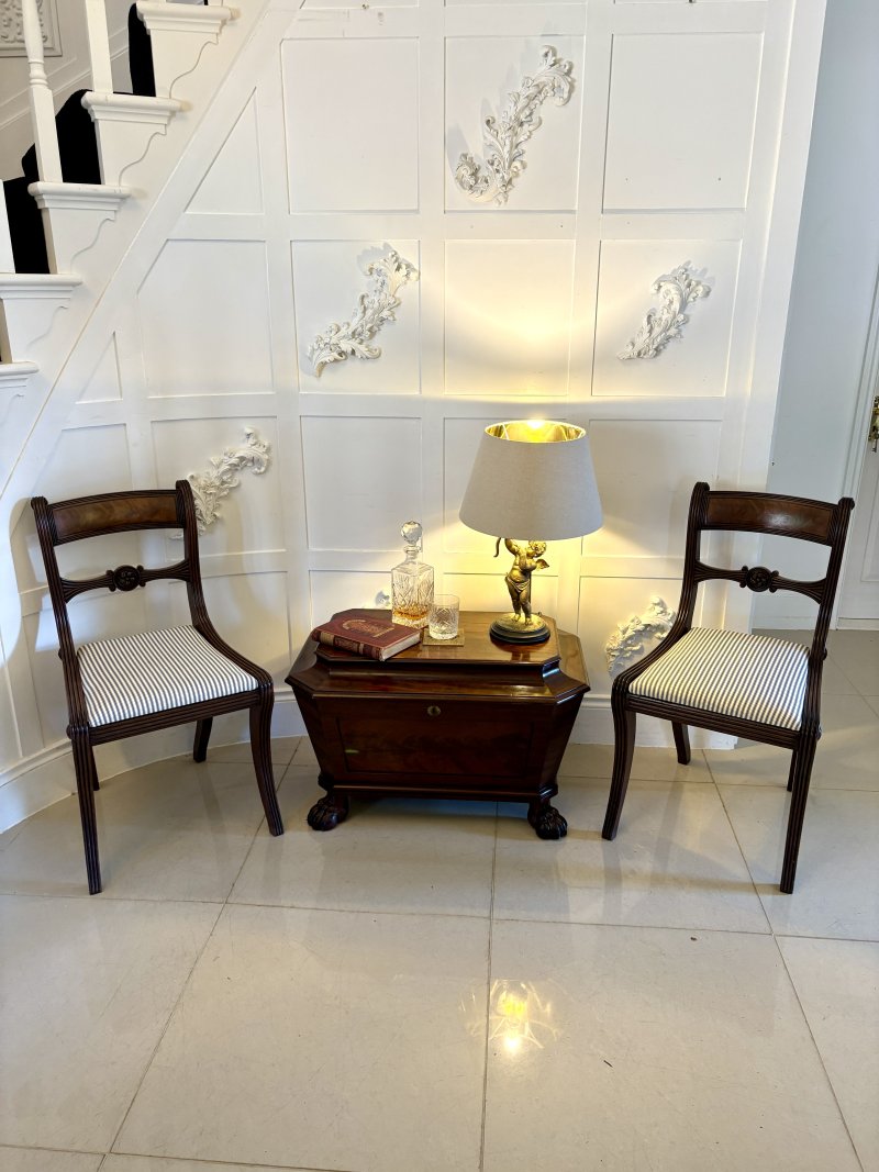 Antique Regency Quality Figured Mahogany Freestanding Wine Cooler